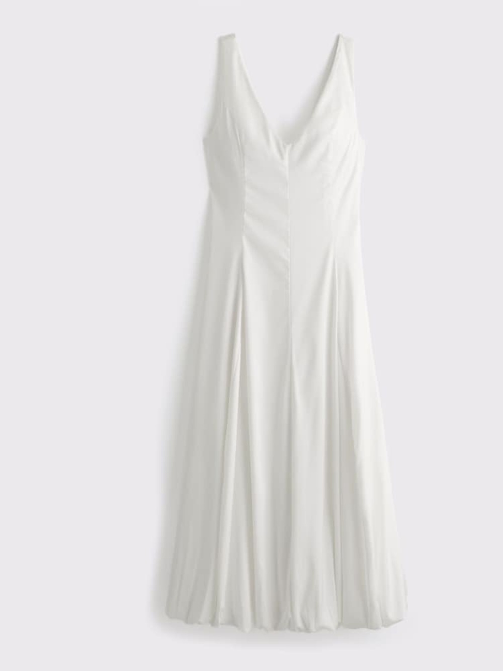 Abercrombie White Bubble Hem Satin Dress